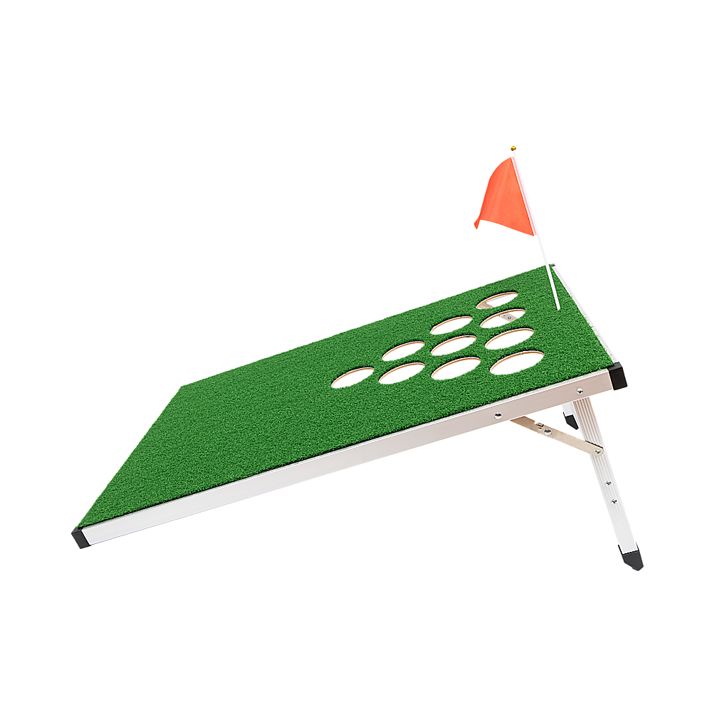 Golf Cornhole Game With Chipping Mats, Golf Balls, Putters 5