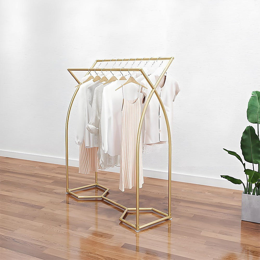 Commercial Clothing Garment Rack Retail Shop in Gold 3