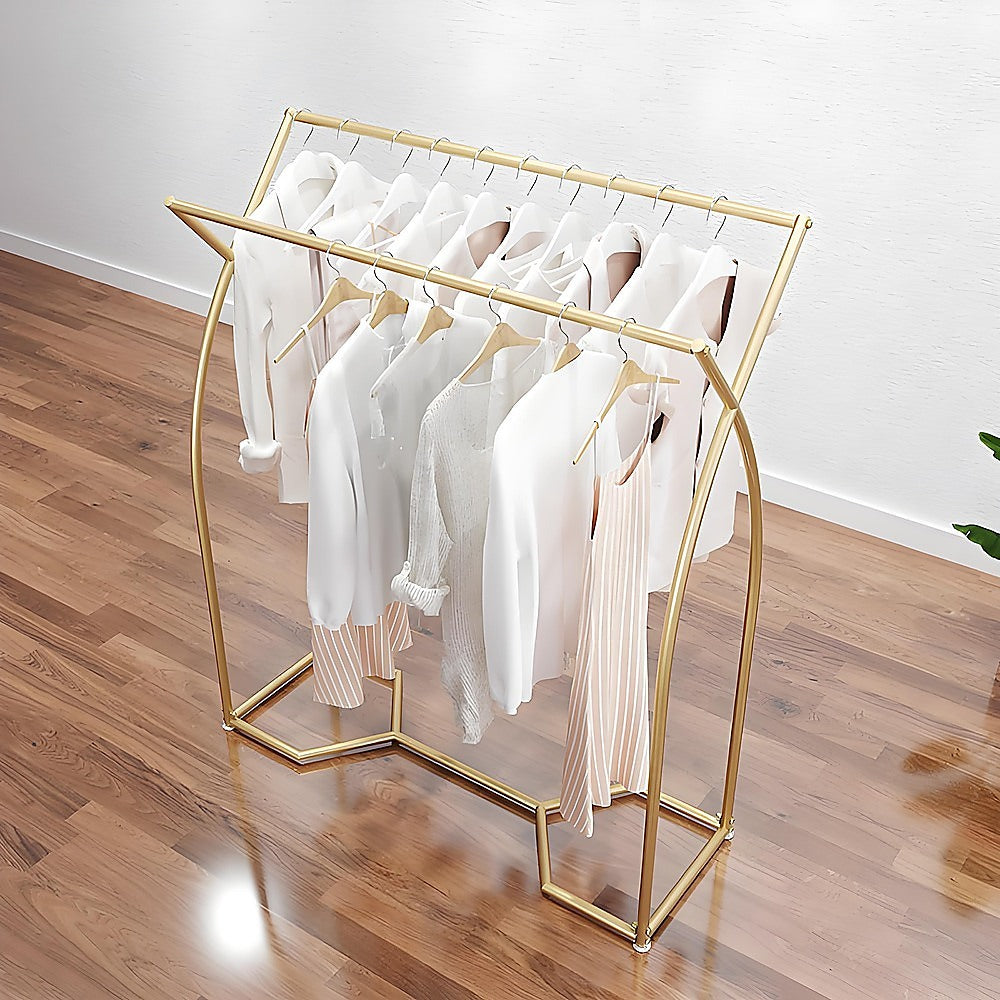 Commercial Clothing Garment Rack Retail Shop in Gold 5