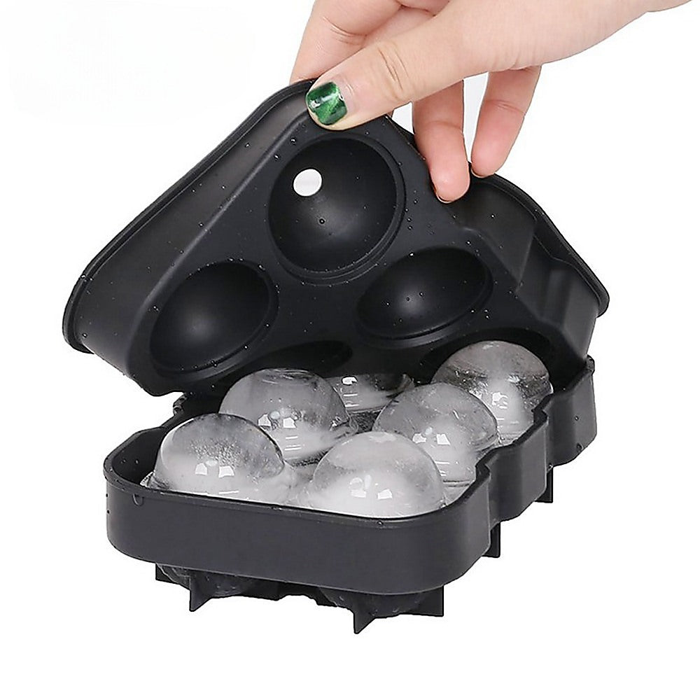 2x Ice Cube Tray Ball Mould Cube Silicone For Whisky Cocktails 6