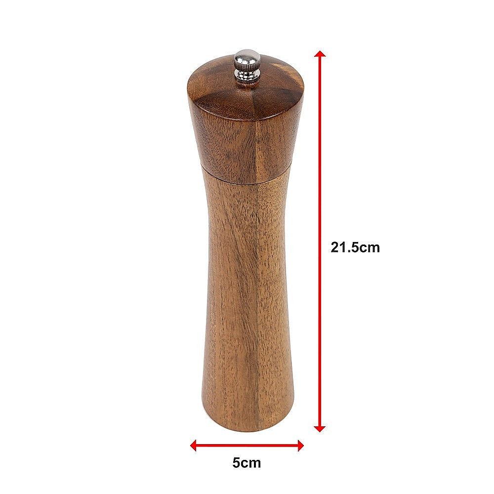 8" Wooden Salt and Pepper Grinder Adjustable Manual Wood Ceramic Core 11