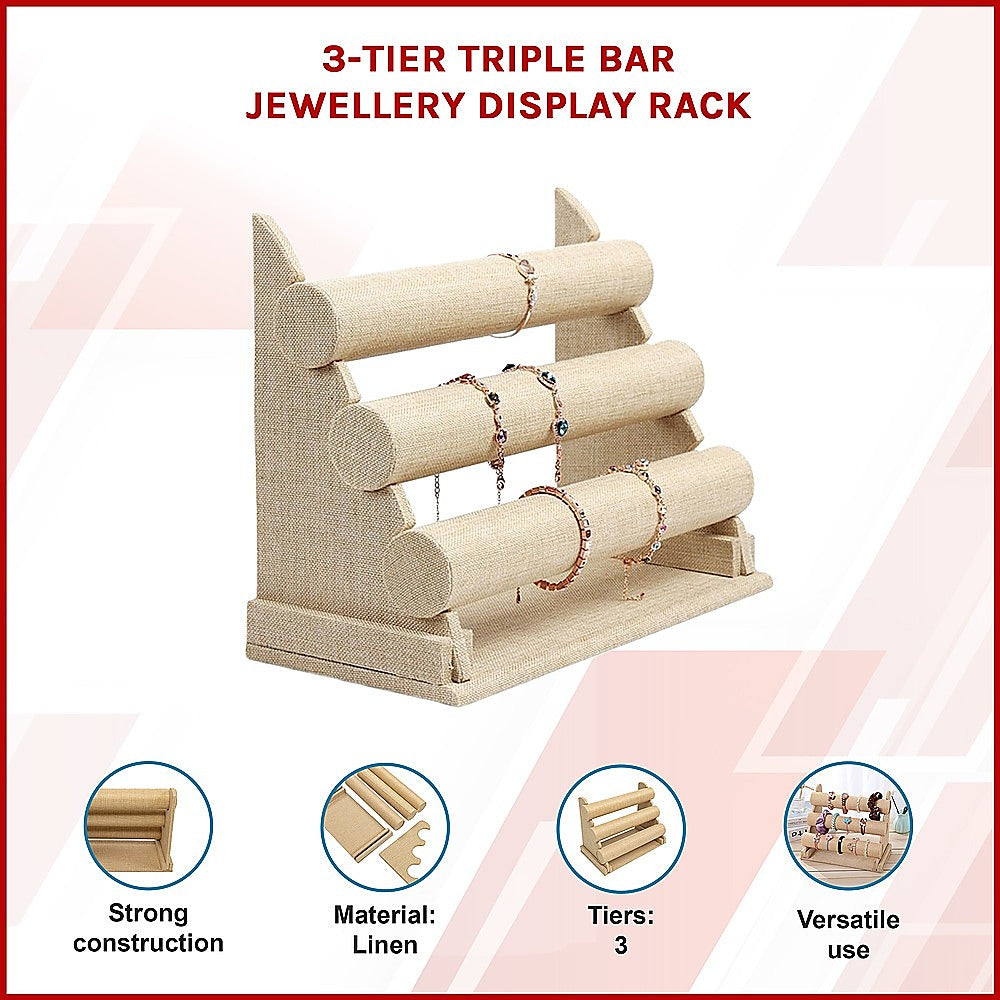 3-Tier Triple Bar Jewellery Display Rack 8