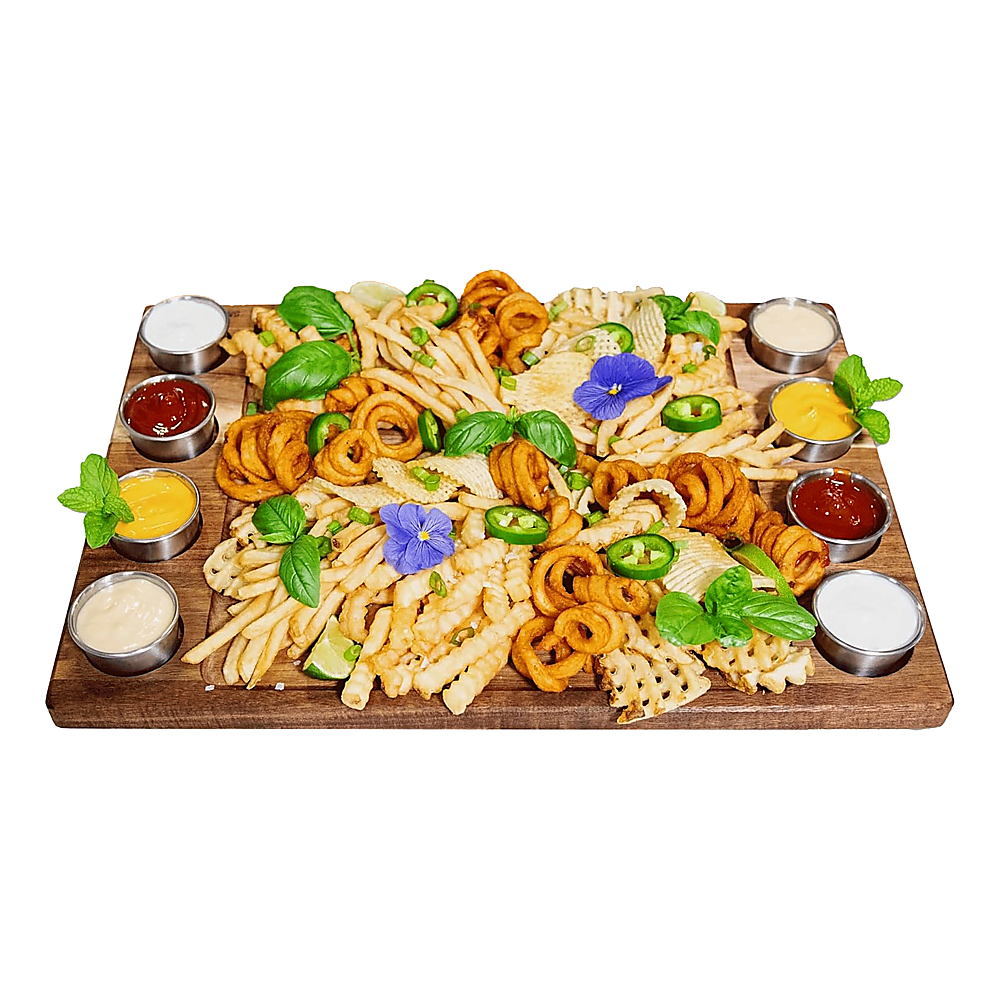 Serving Tray Double Sided Charcuterie Board 8 Sauce Cups Gift 8