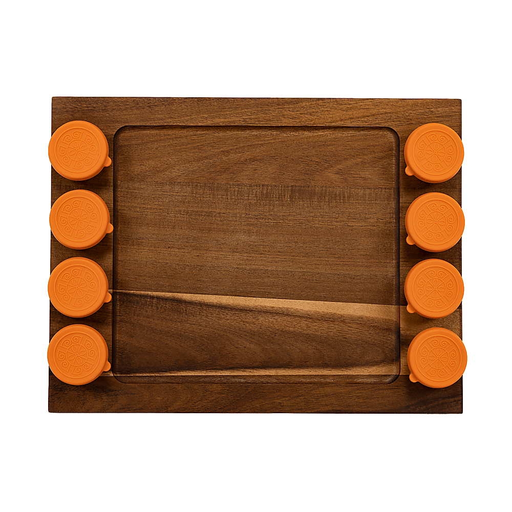 Serving Tray Double Sided Charcuterie Board 8 Sauce Cups Gift 10