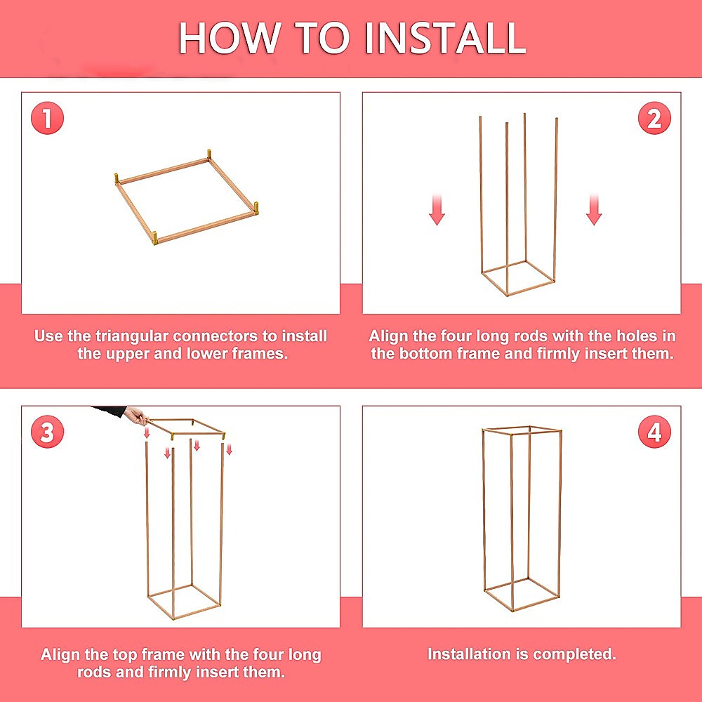 Rose Gold Metal Flower Stand 10