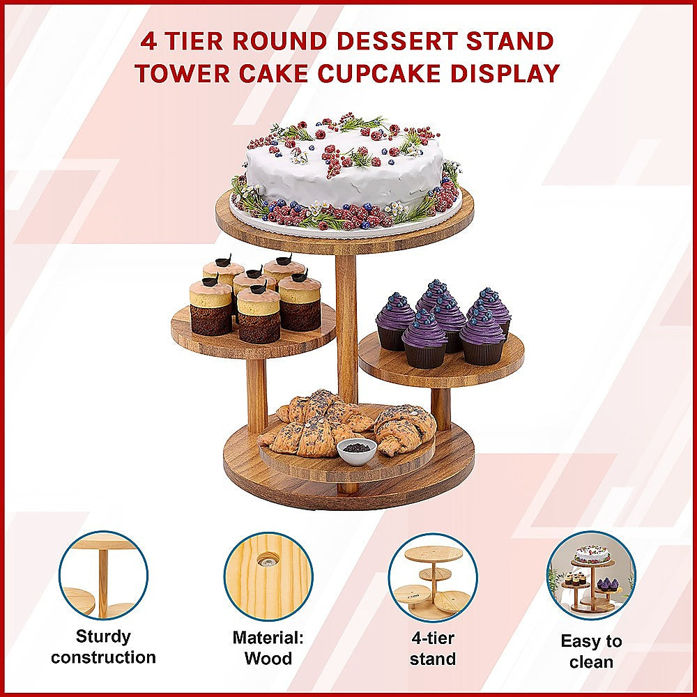 4 Tier Round Dessert Stand Tower Cake Cupcake Display 3