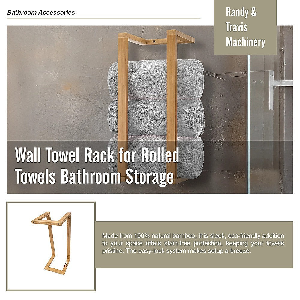 Wall Towel Rack for Rolled Towels Bathroom Storage 9