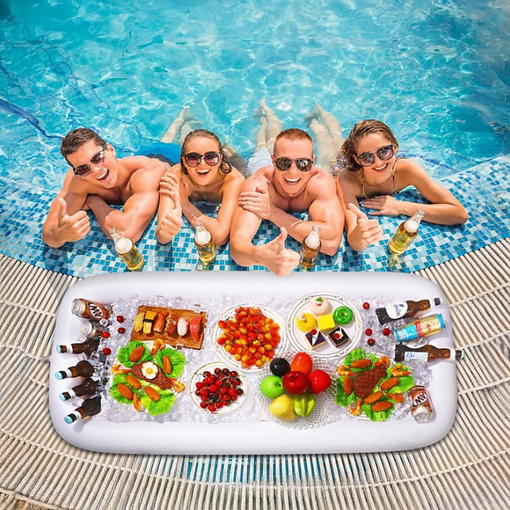 Inflatable Drinks Holder Floating Ice Bar Pool Party 6