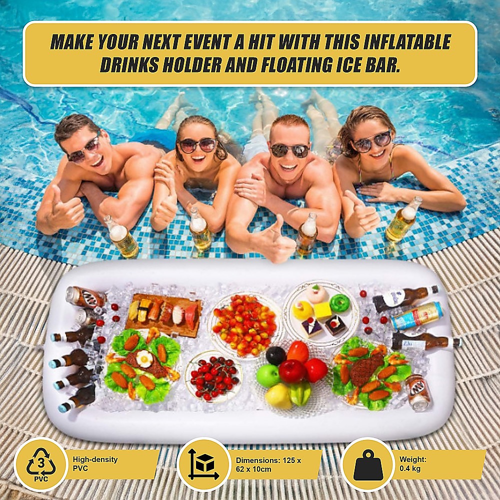 Inflatable Drinks Holder Floating Ice Bar Pool Party 10