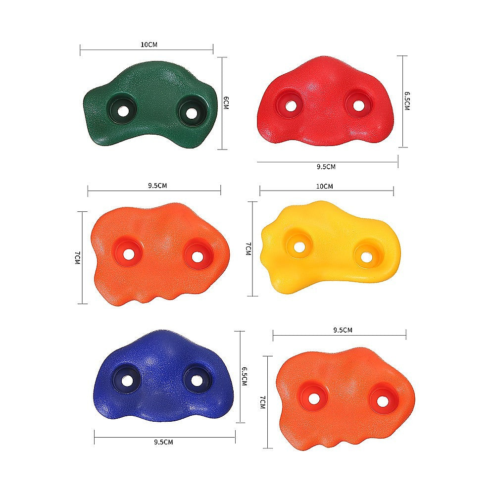 Jungle Gym Rock Climbing Holds Kids Wall Mounting Hardware Knotted Rope 25 Handles Playground 12