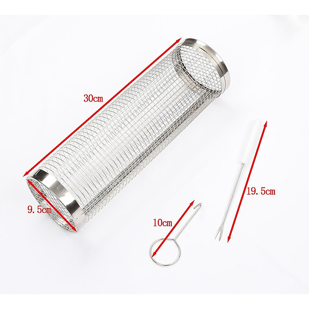 2pc BBQ Basket Round Campfire Grid Cookware 10