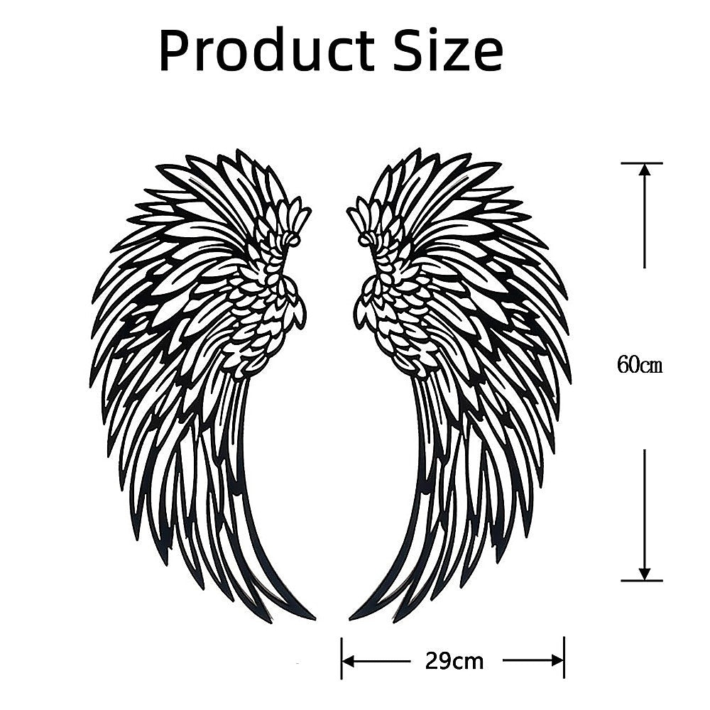 LED Angel Wing Metal Wall Art Wrought Iron Wings Sculpture Fairy Lights 6