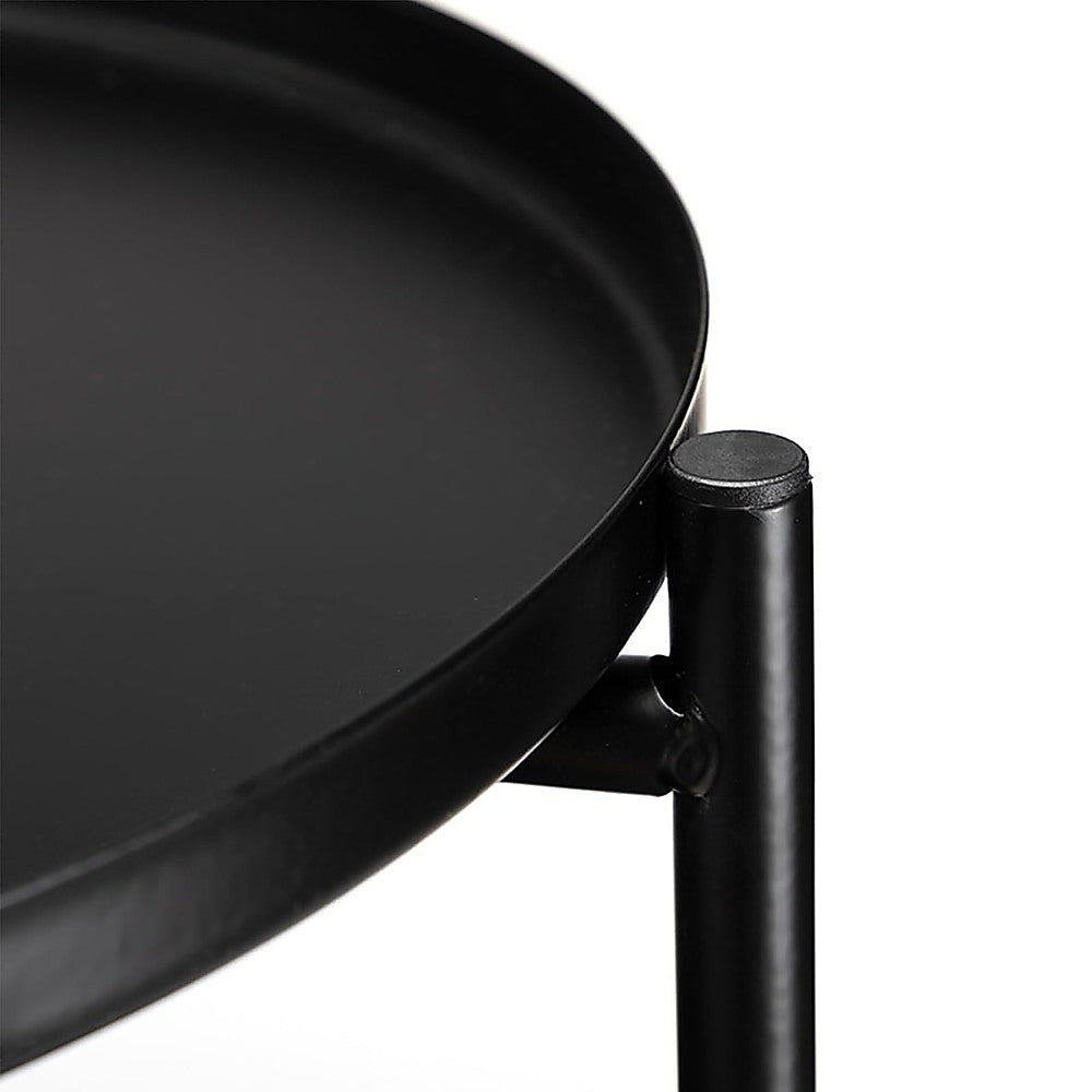 Round Side Table Bedside Storage Basket 9