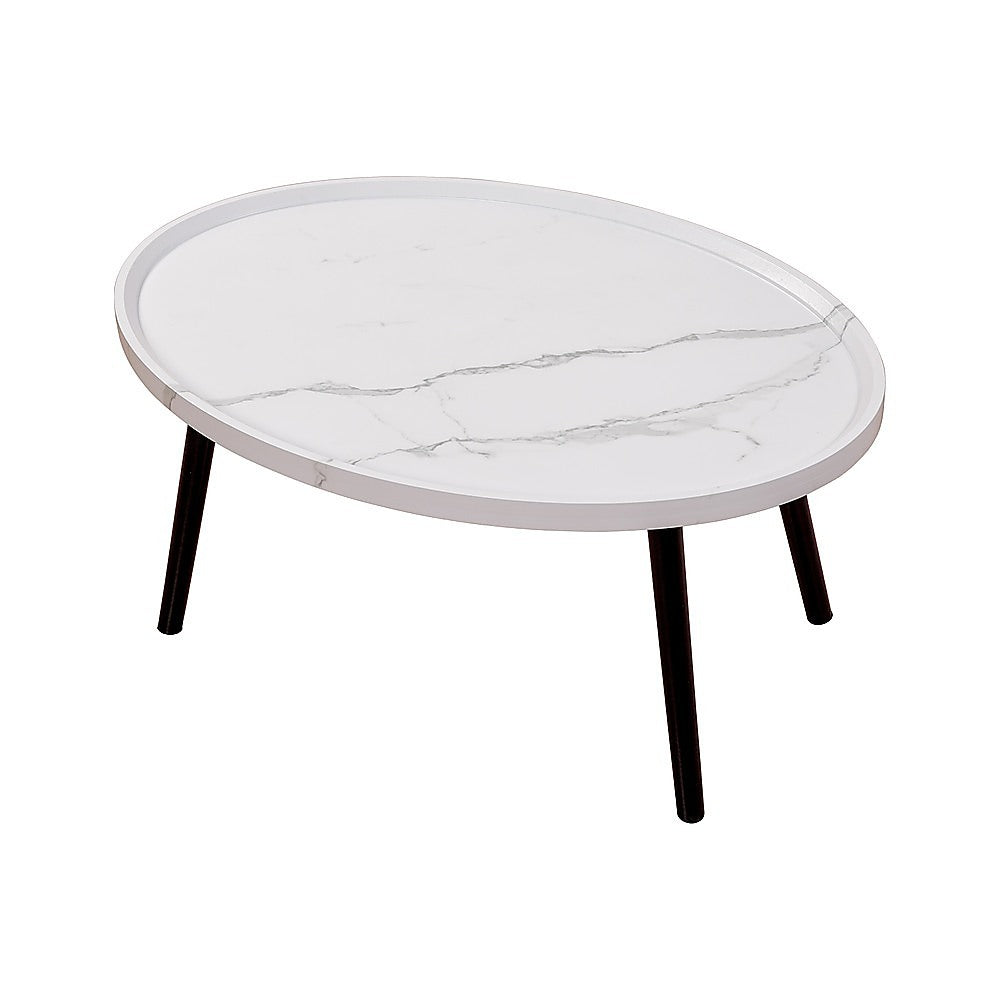 Oval Coffee Table Mid Century Modern Minimalist Display 4