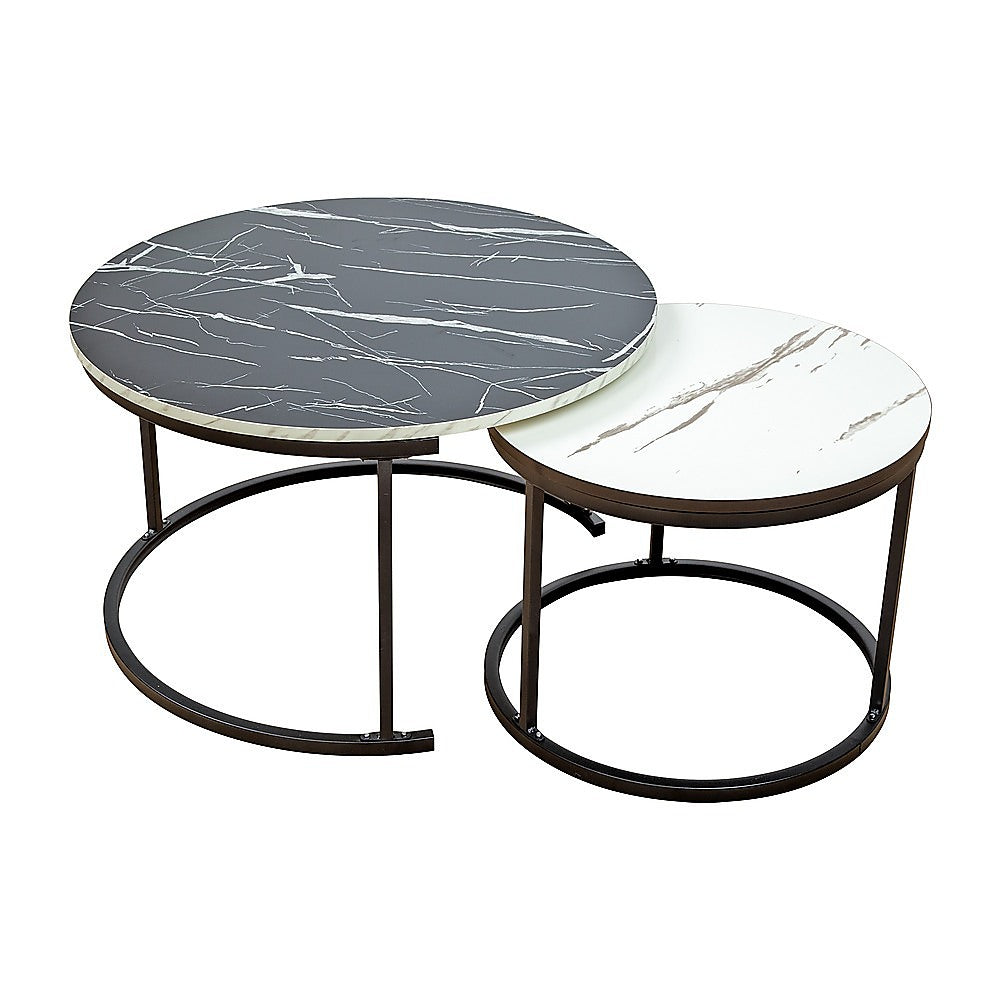 Coffee Table Round Marble Design Nesting Side Furniture 4