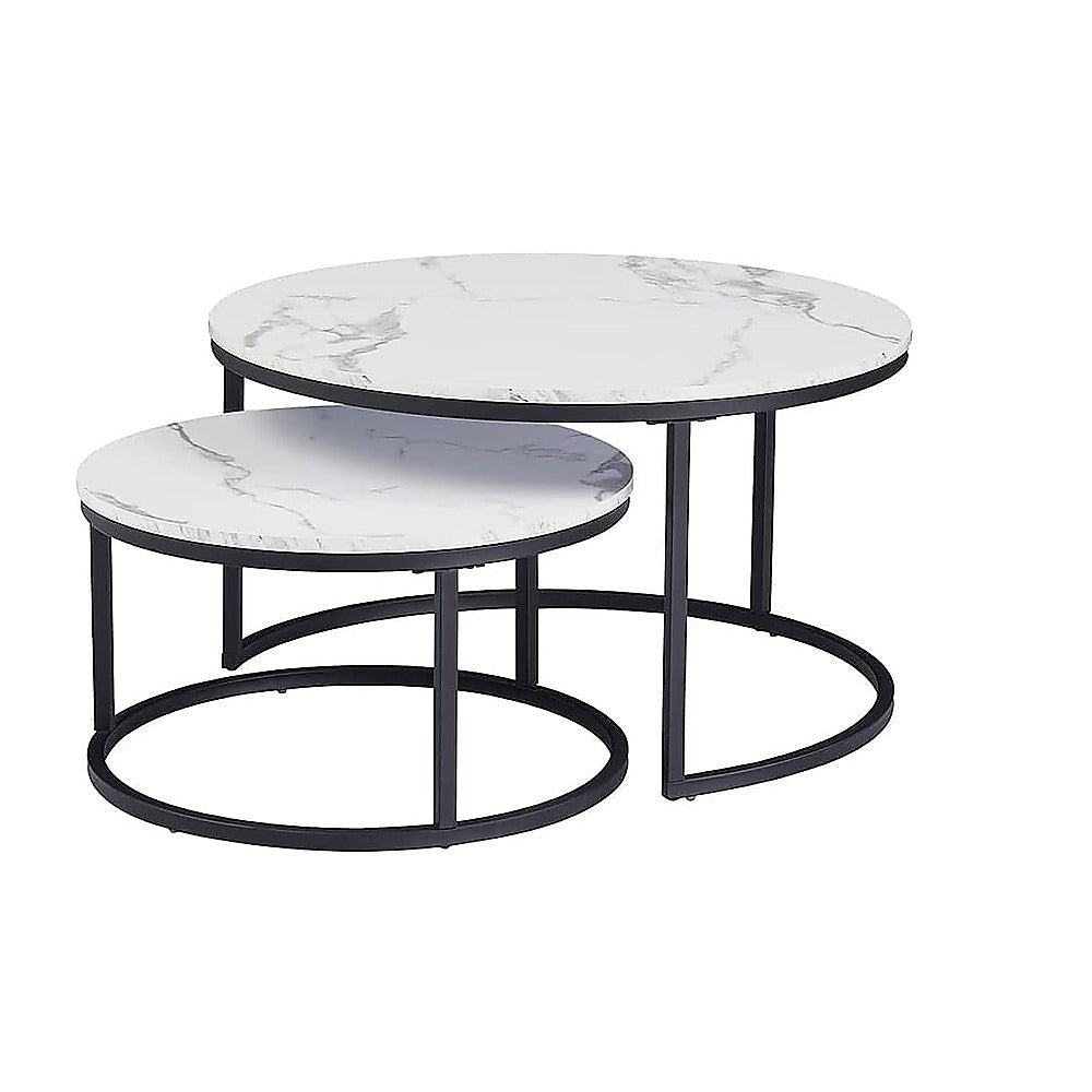 Coffee Table Round Marble Design Nesting Side Furniture 5