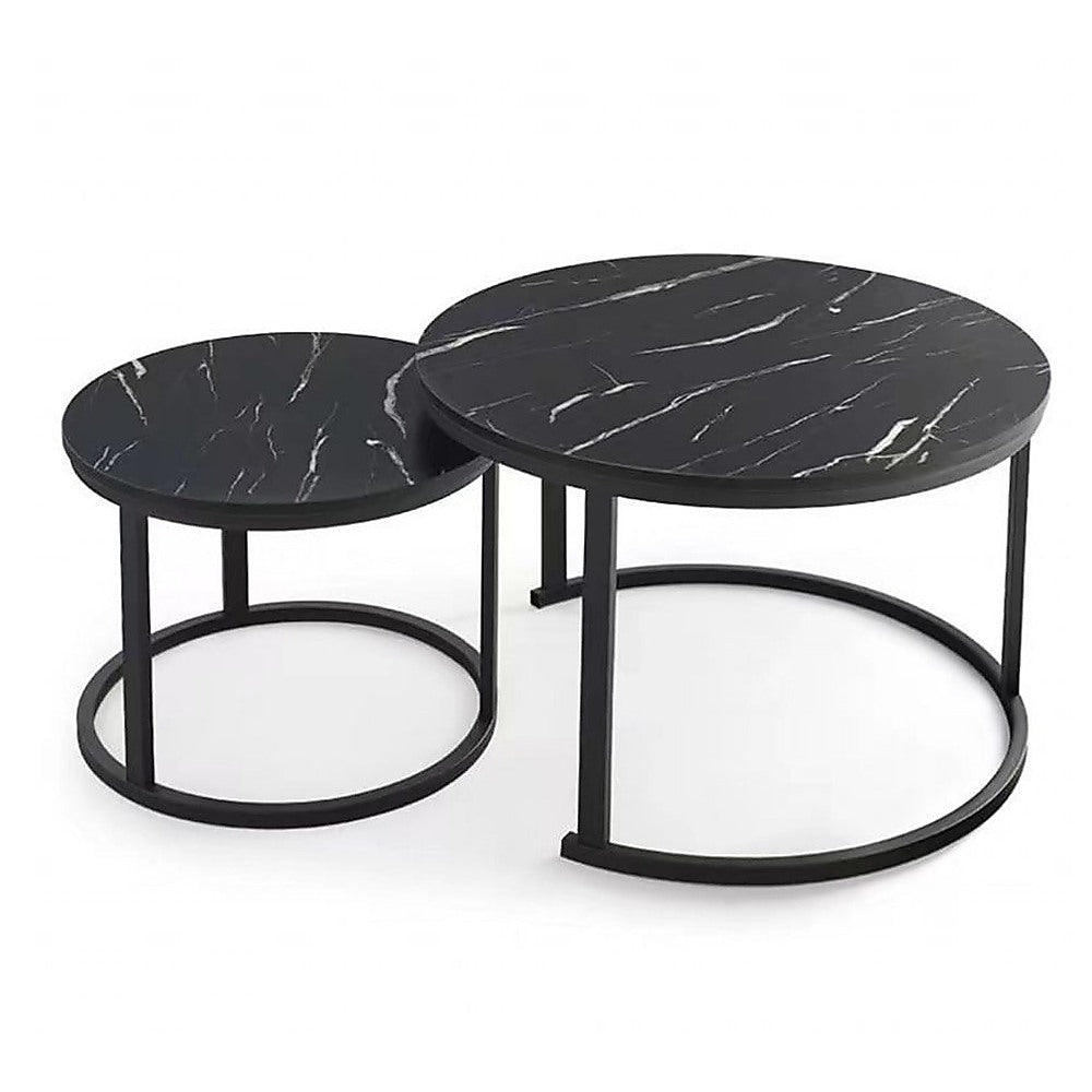 Coffee Table Round Marble Design Nesting Side Furniture 7