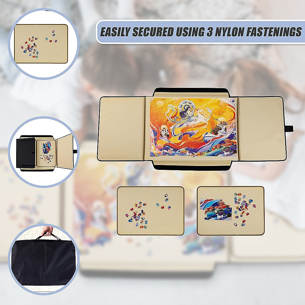 Portable Jigsaw 1000 Pieces Board Puzzle Storage Carry Safe Case Carrier 8