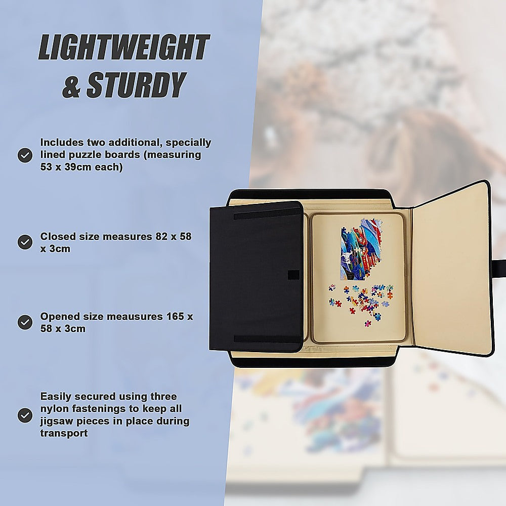 Portable Jigsaw 1000 Pieces Board Puzzle Storage Carry Safe Case Carrier 10