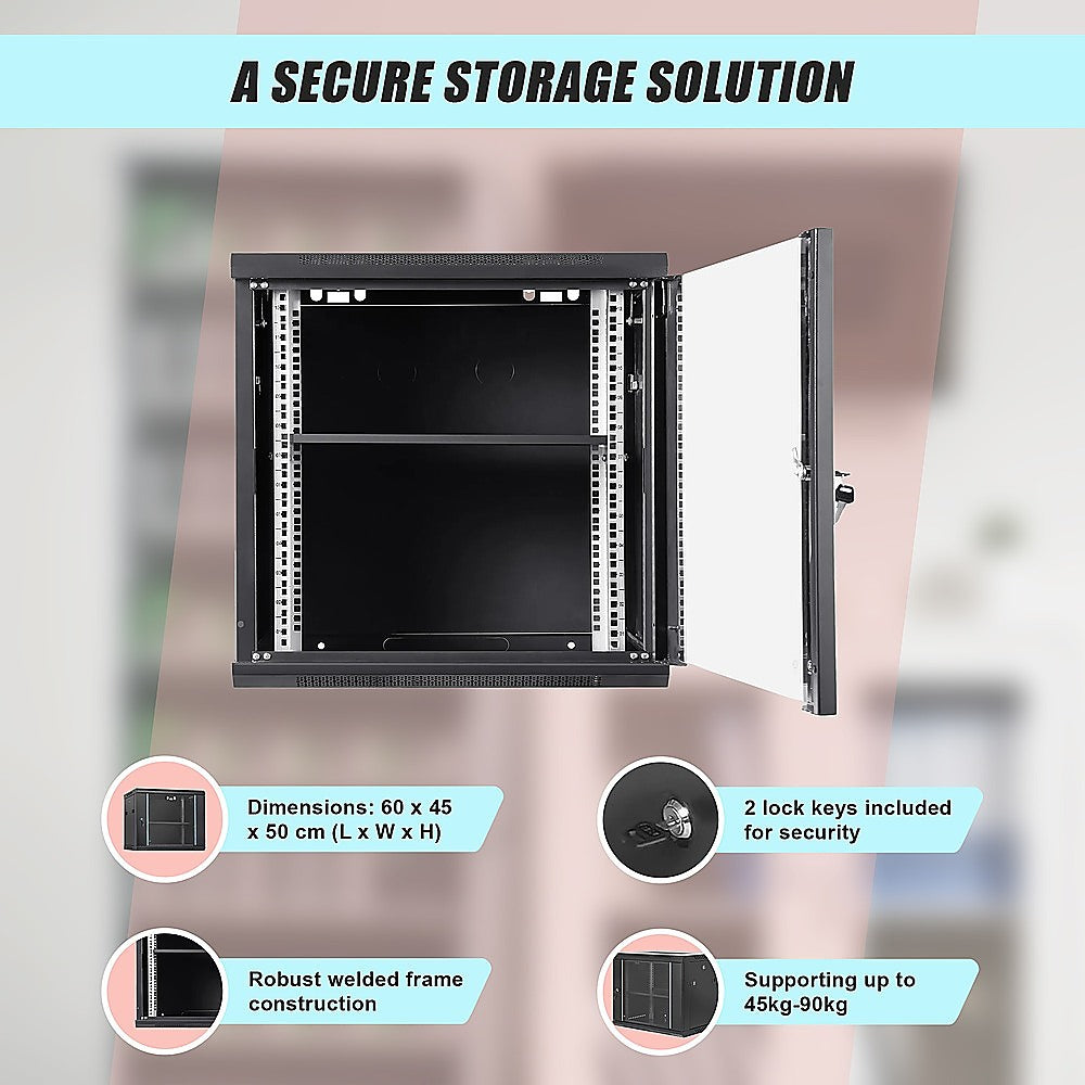 9U Wall Mount Network Server Rack Cabinet Enclosure 11