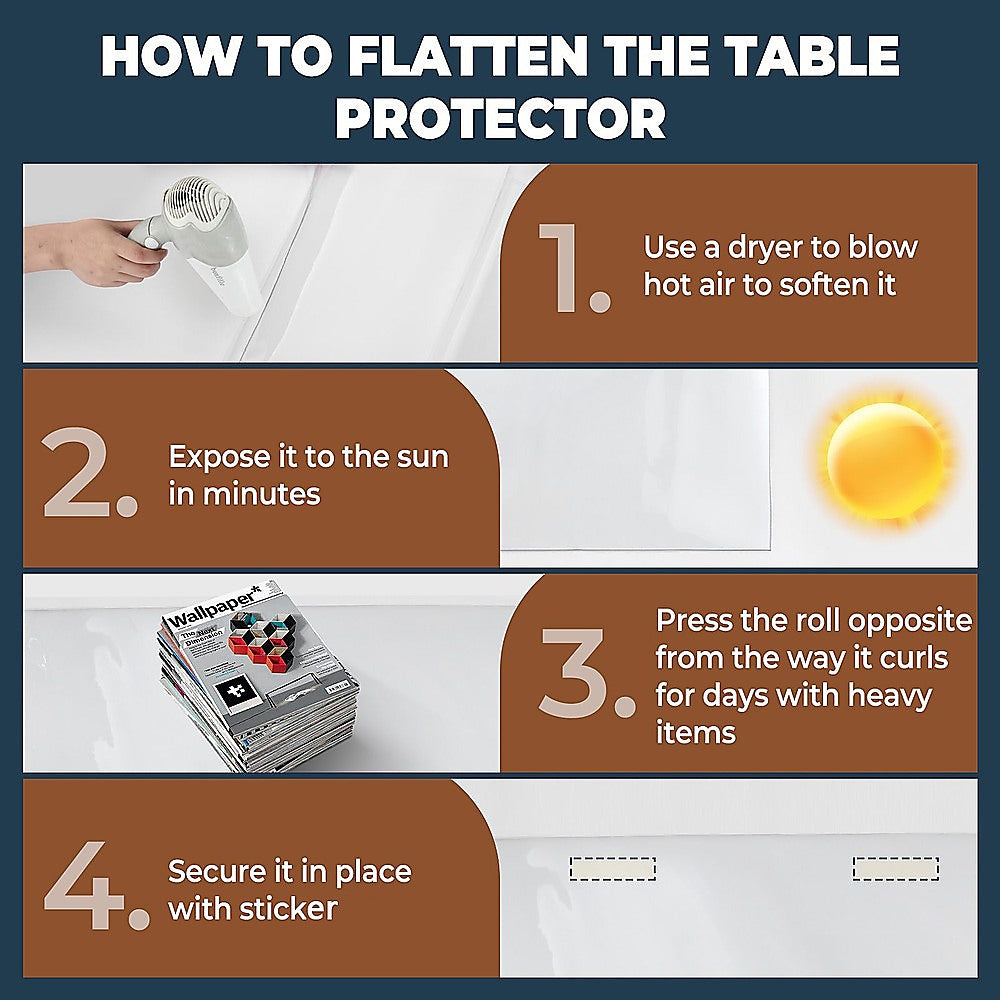 PVC Tablecloth Clear Plastic Cover Protector Mat 8