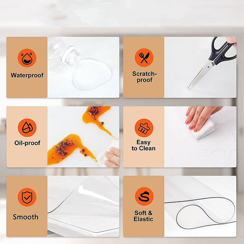 PVC Tablecloth Clear Plastic Cover Protector Mat 11
