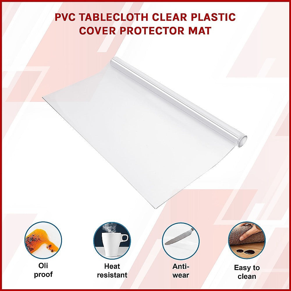 PVC Tablecloth Clear Plastic Cover Protector Mat 3