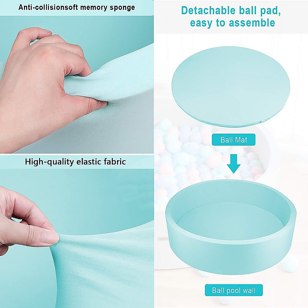 Round Ball Pit Playpen Enclosure Blue 5