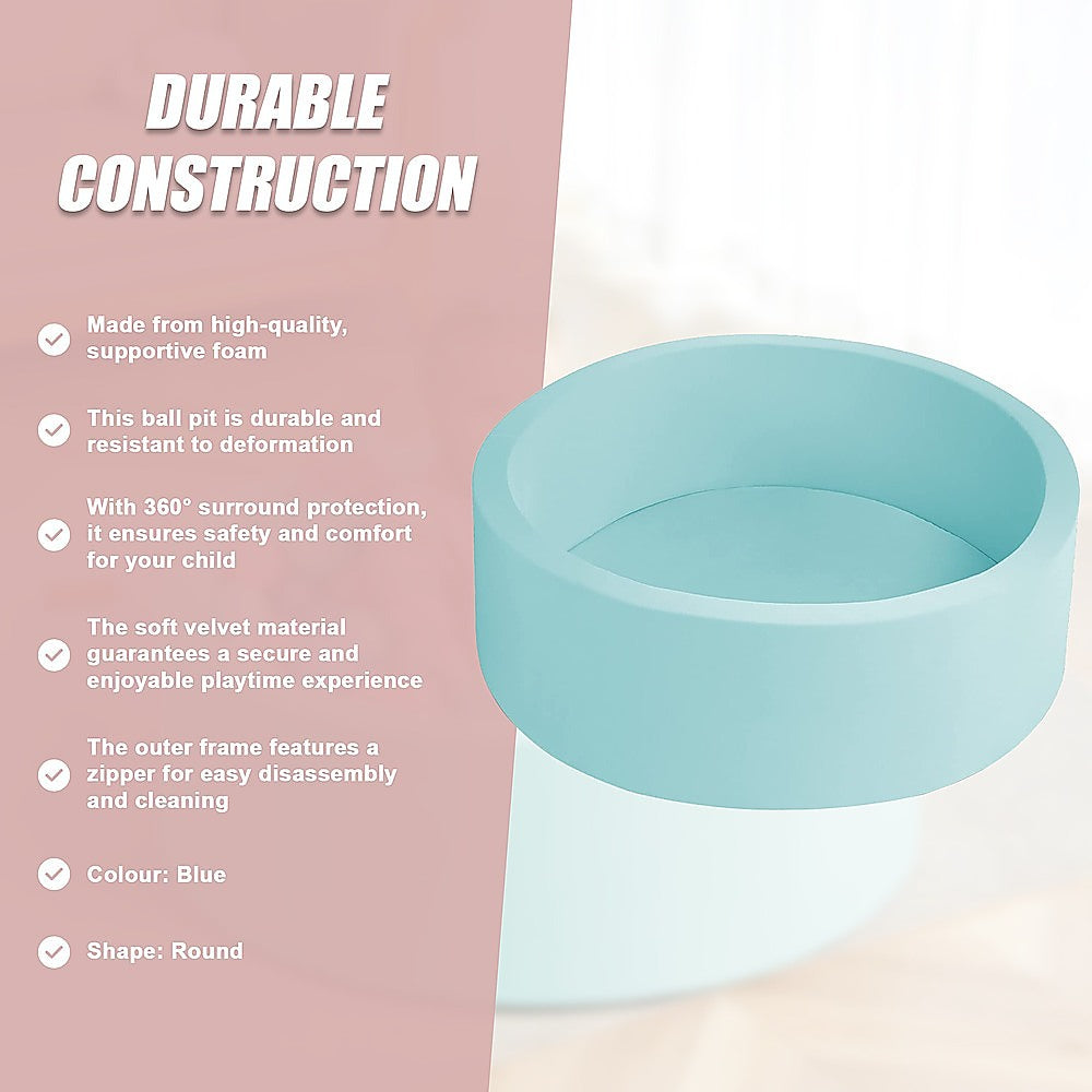 Round Ball Pit Playpen Enclosure Blue 11