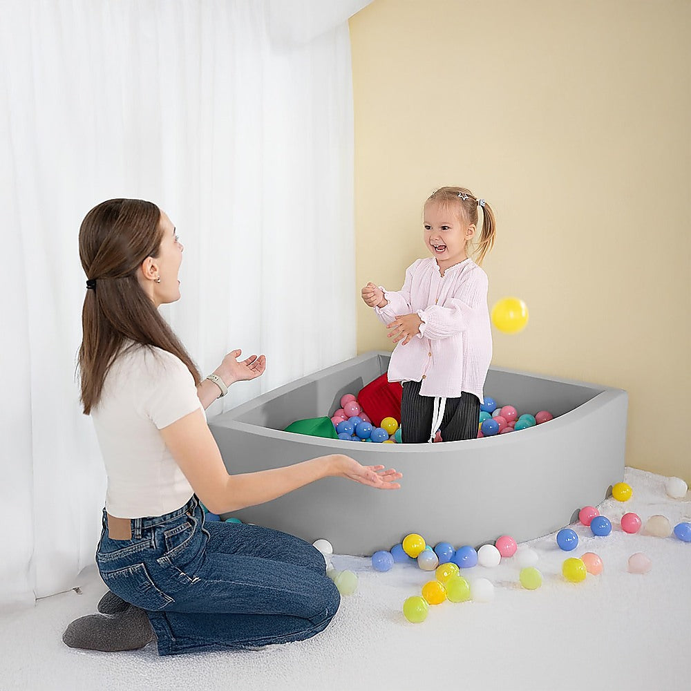 Corner Ball Pit Playpen Enclosure Grey 7