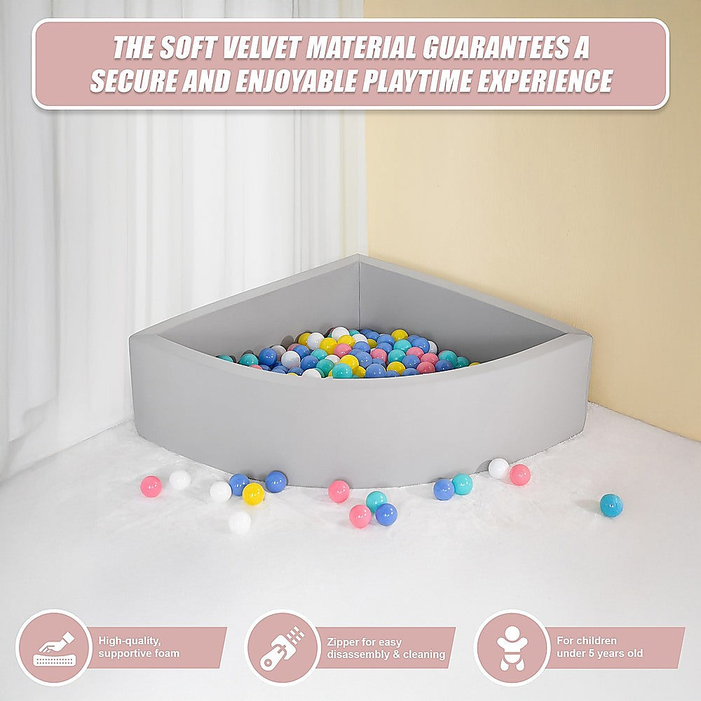 Corner Ball Pit Playpen Enclosure Grey 10
