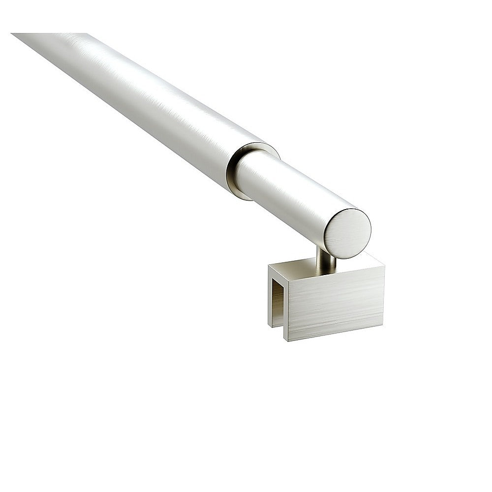 100x210cm Glass Shower Screen with Nickel U-brackets & Round Pole 11
