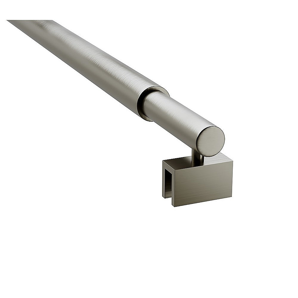 110x200cm Single Shower Glass Screen with Gunmetal U-brackets & Round Pole 11