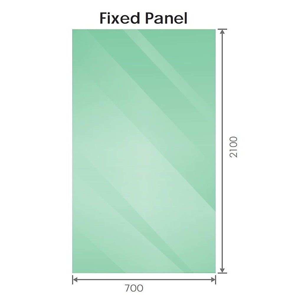 70x210cm Glass Shower Screen with Gunmetal Wall Channel 6