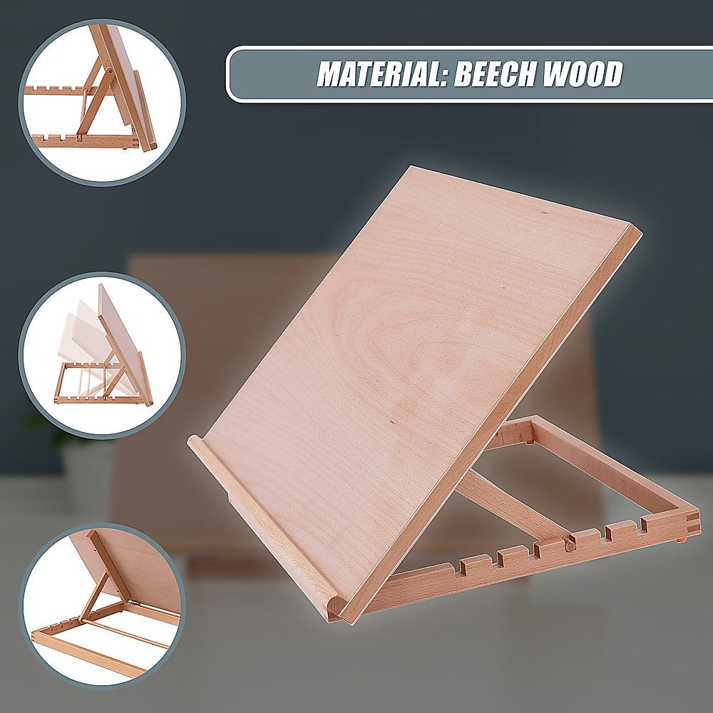 A2 Art & Craft Easel Table Wooden Drawing Board Artist Adjustable WorkStation 4
