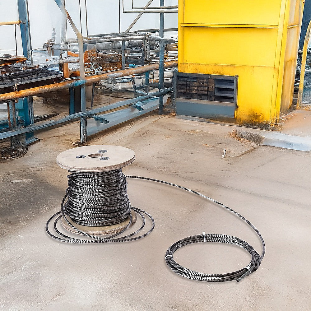 50m Stainless Steel Wire Rope Cable 5mm 316 A4 7x7 Balustrade Fence