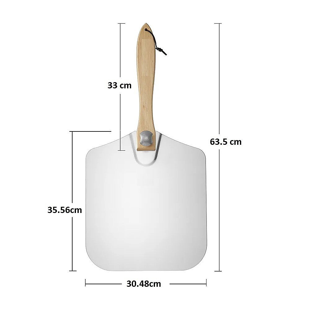 Pizza Peel Paddle w/ Foldable Handle for Baking Oven & Grill Aluminium 5