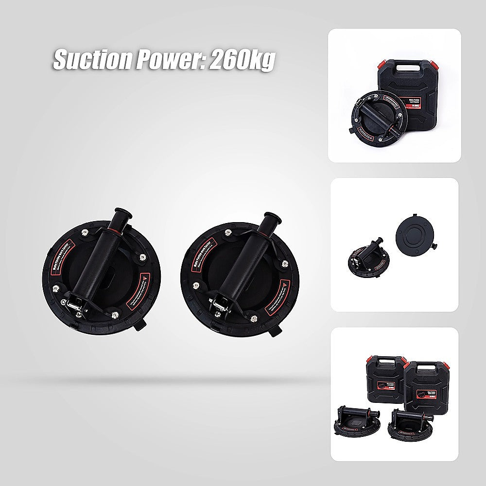 2x20cm 500kg Vacuum Suction Cup Glass Lifter Granite Sucker Pump Lift Heavy Duty 9