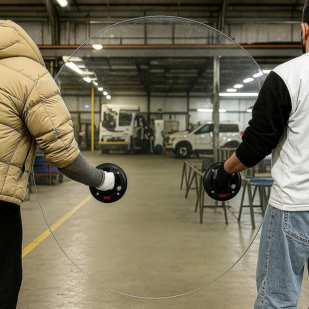 2x20cm 500kg Vacuum Suction Cup Glass Lifter Granite Sucker Pump Lift Heavy Duty 4