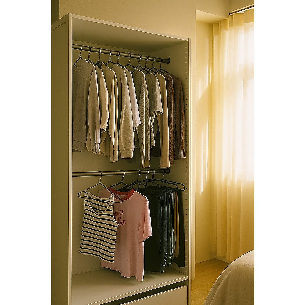 100x Metal Clothes Hangers Non Anti Slip Rubber Coated Wire Suit Coat Hanger 5