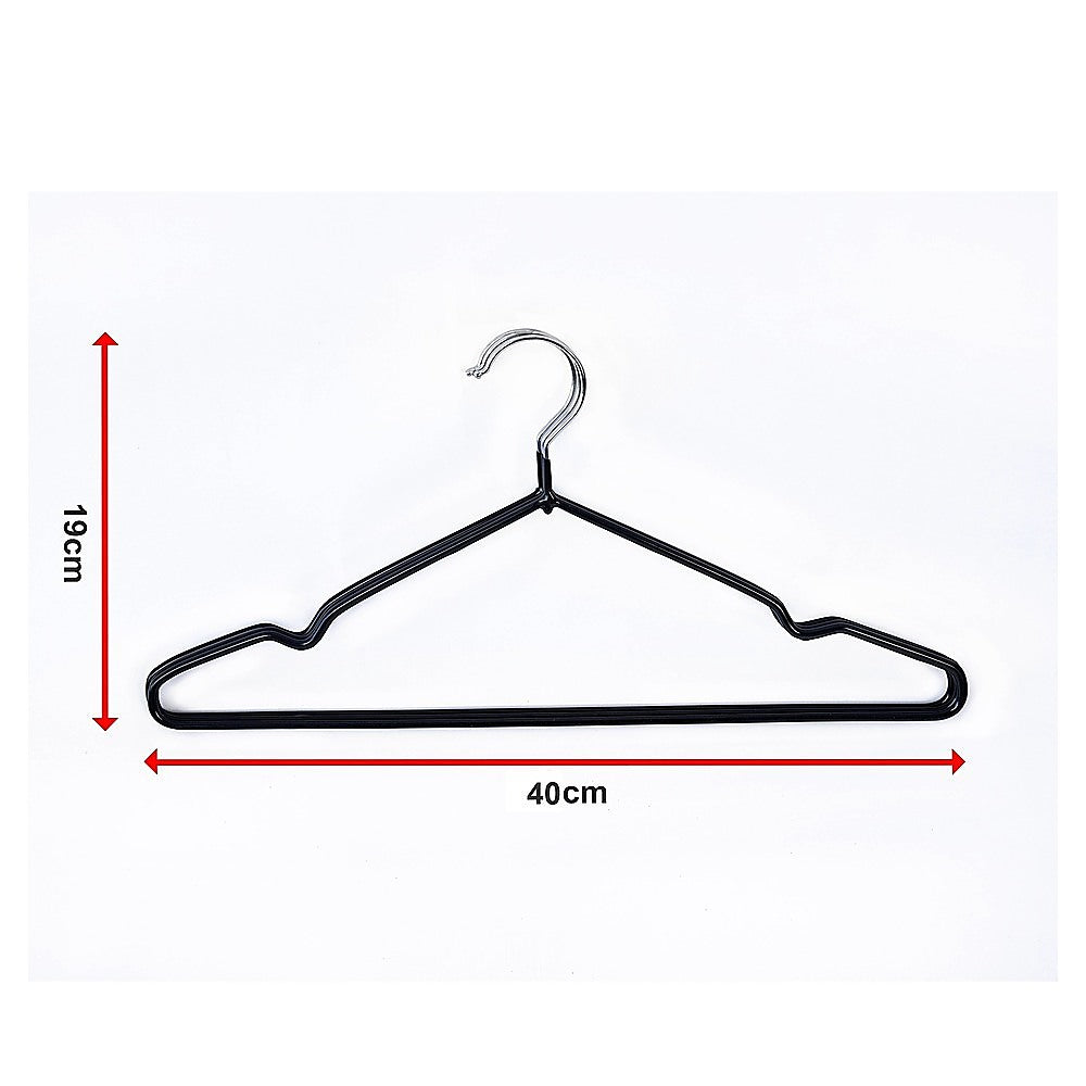 100x Metal Clothes Hangers Non Anti Slip Rubber Coated Wire Suit Coat Hanger 8