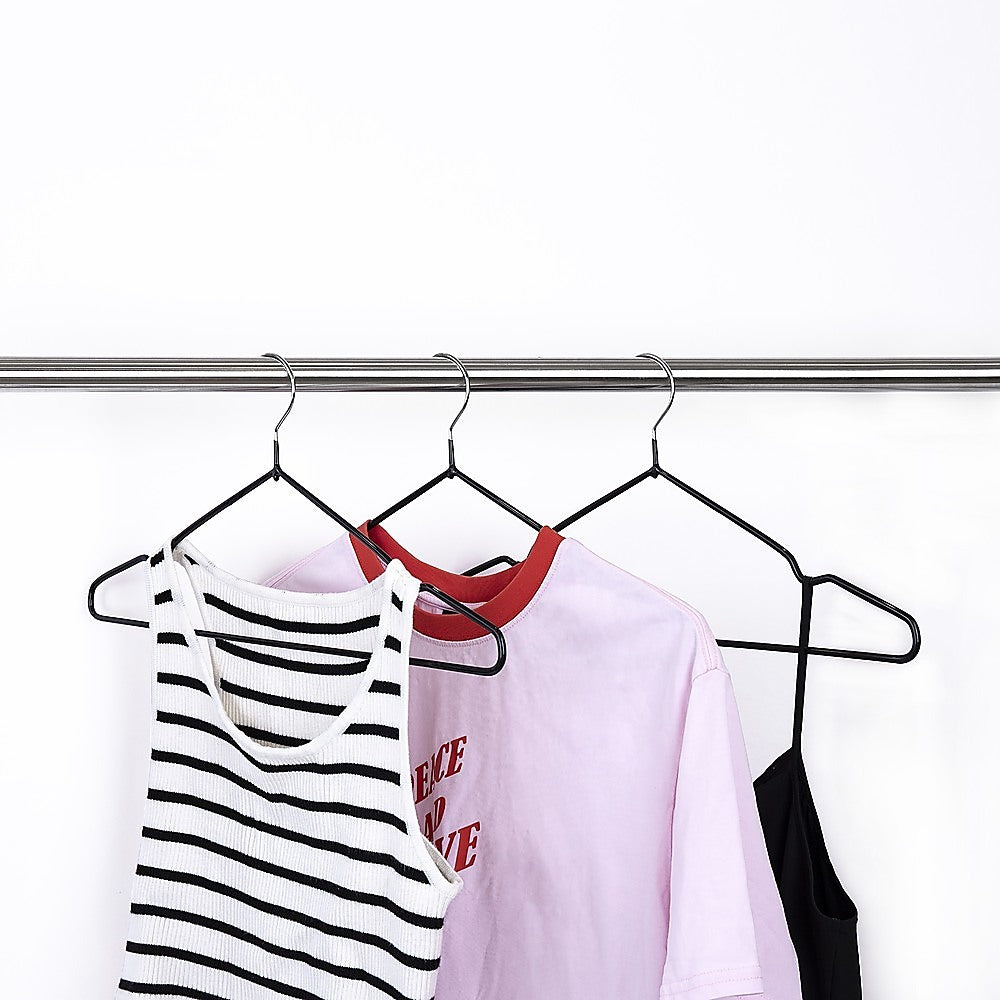 100x Metal Clothes Hangers Non Anti Slip Rubber Coated Wire Suit Coat Hanger 3