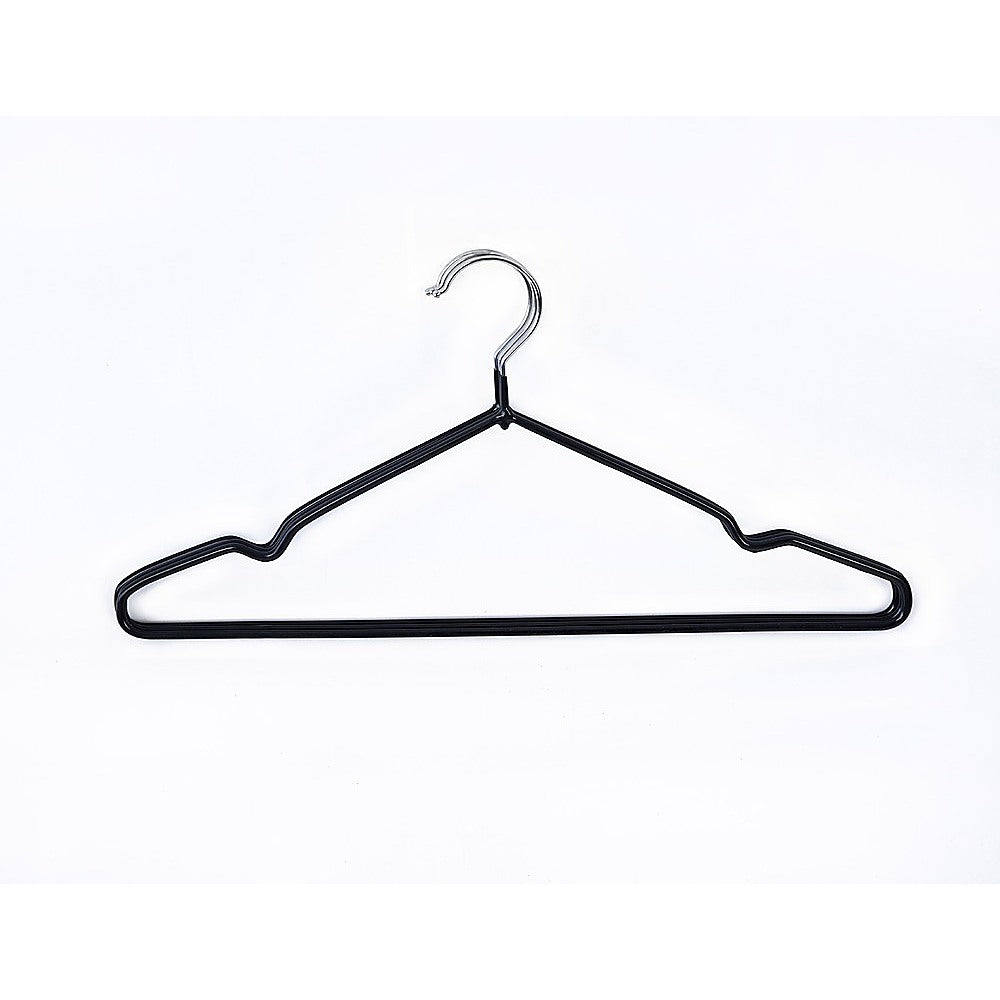 100x Metal Clothes Hangers Non Anti Slip Rubber Coated Wire Suit Coat Hanger 6