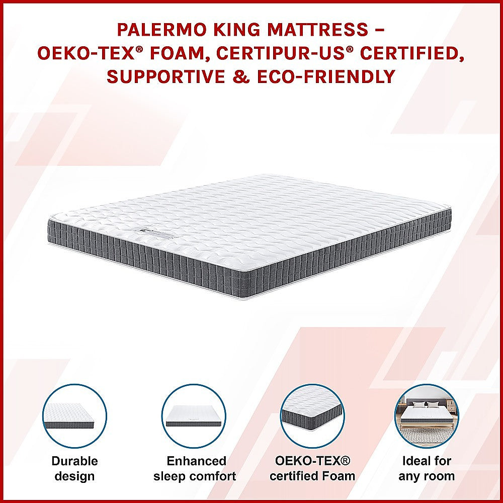 PALERMO King Memory Foam Mattress - OEKO-TEX® & CertiPUR-US® Certified 3
