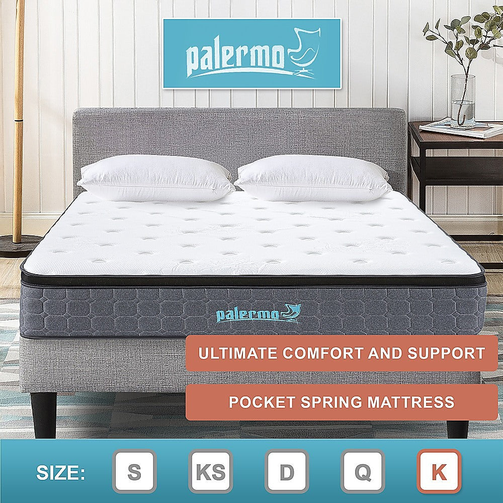 Mattress King Euro Top Pocket Spring Motion Isolation CertiPUR-US Certified 9