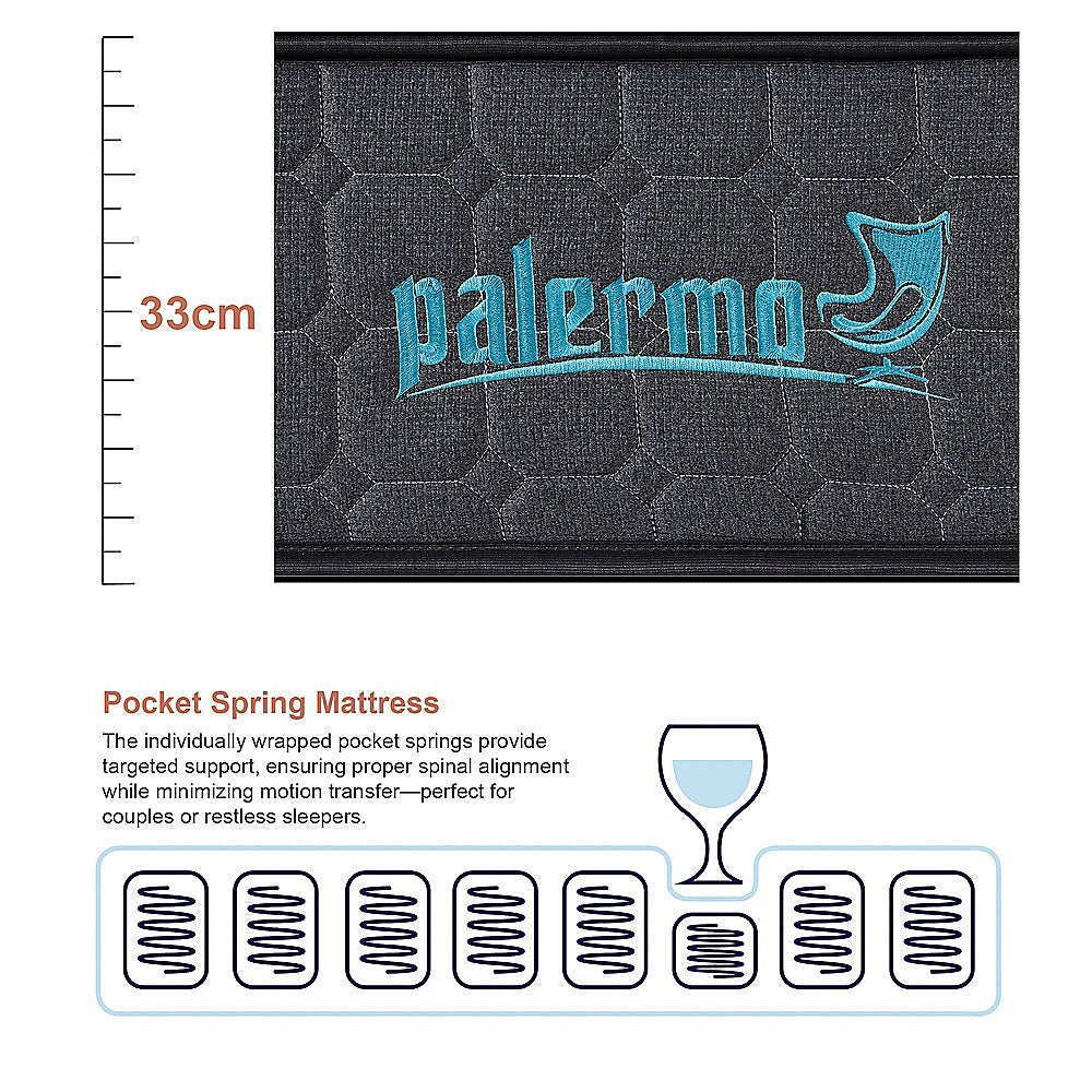 Mattress King Euro Top Pocket Spring Motion Isolation CertiPUR-US Certified 10