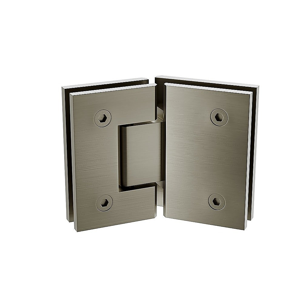 135° Glass-to-Glass Brass Square Shower Hinge in Gunmetal 4