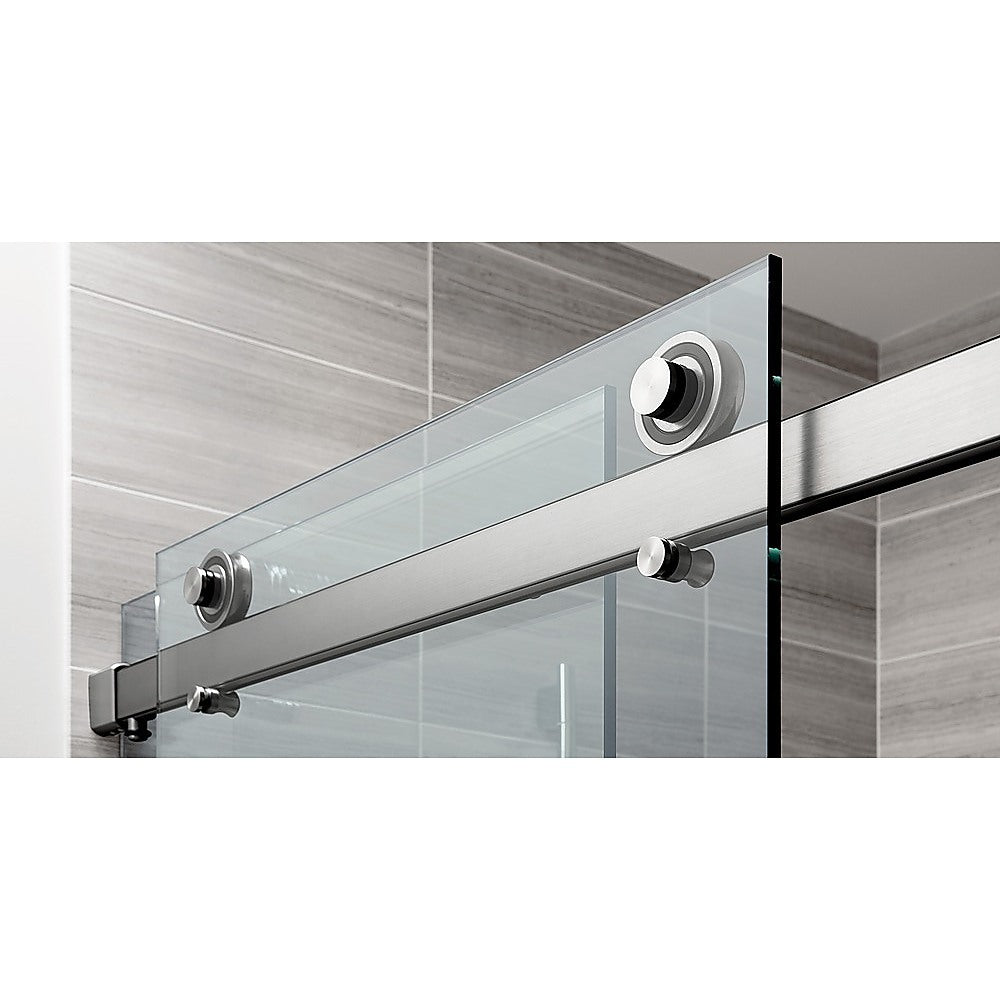Frameless Glass Sliding Door Shower Screen Rail in Gunmetal