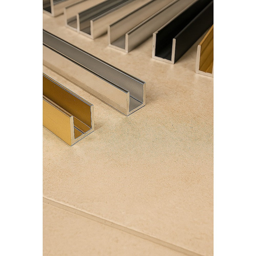 Glass Shower Screen 210cm Wall Channel in Black