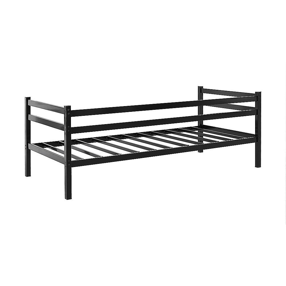 Single Daybed Metal Frame Sofa Premium Black Day Bed Steel Support 5